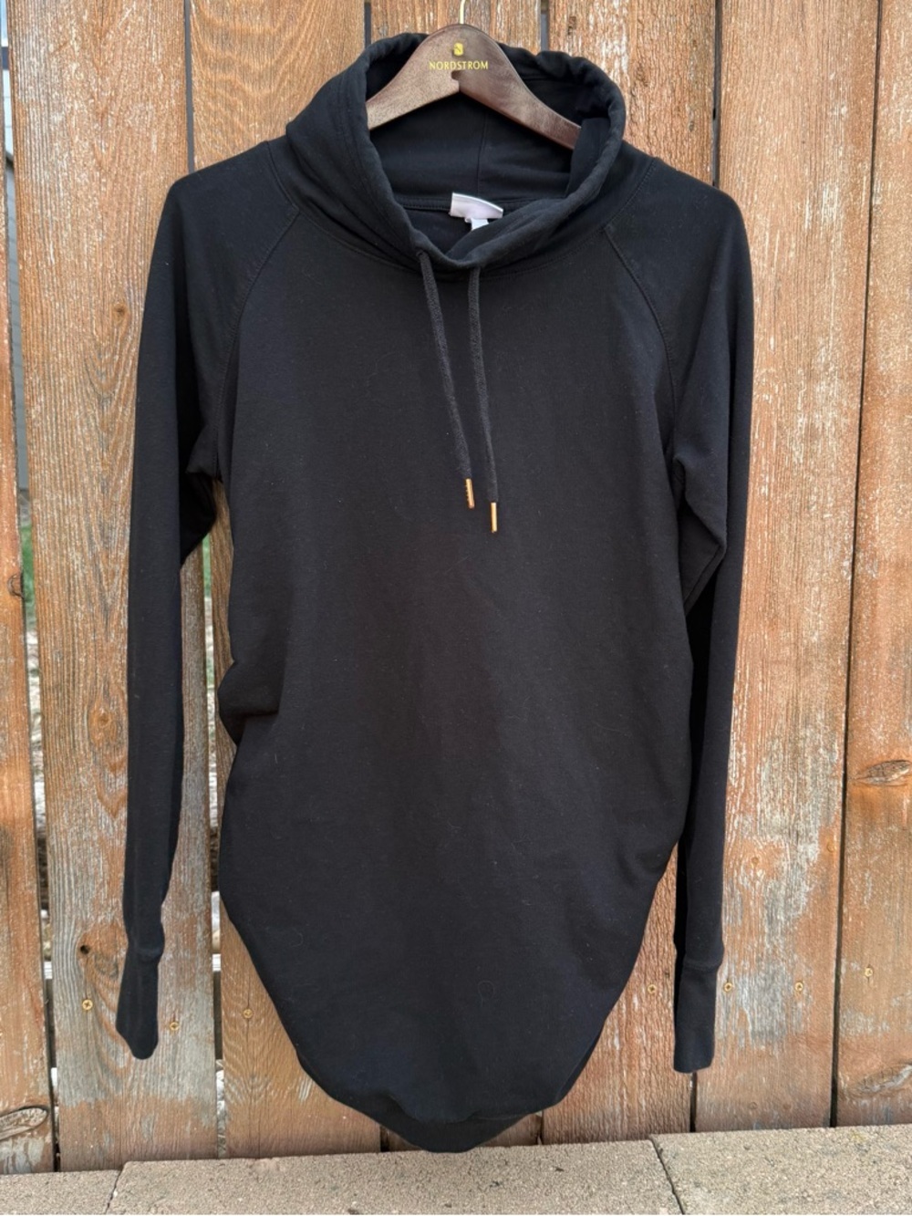 ISABEL Women’s Maternity Black Long Sleeve Ruched Sweatshirt Cowl Neck Small